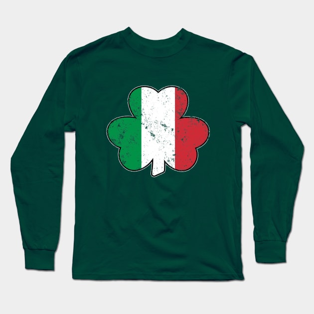 Irish Italian Shamrock Irish Italian Pride Italian Flag Long Sleeve T-Shirt by graphicbombdesigns